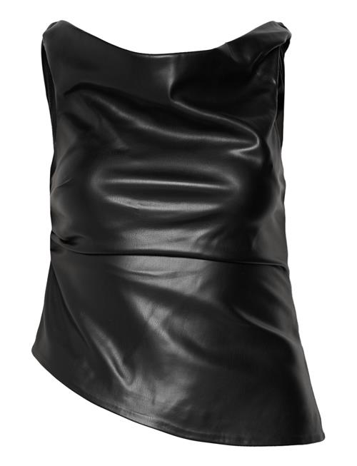 Se Leather-Effect Top Mango Black ved Booztlet