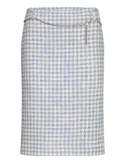 Mango Tweed Midi Skirt Mango Blue