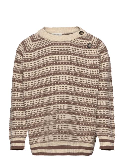 Petit Piao O-Neck Light Nordic Knit Sweater Petit Piao Brown