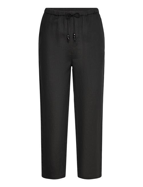 100 Linen Trousers Mango Black