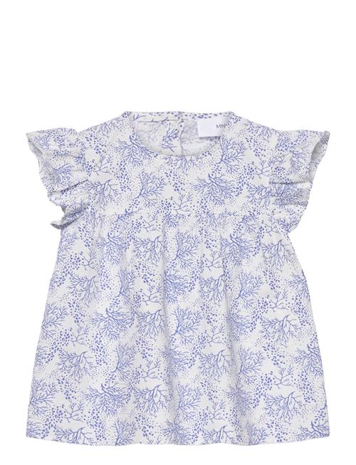 Mango Ruffles Printed Blouse Mango Blue