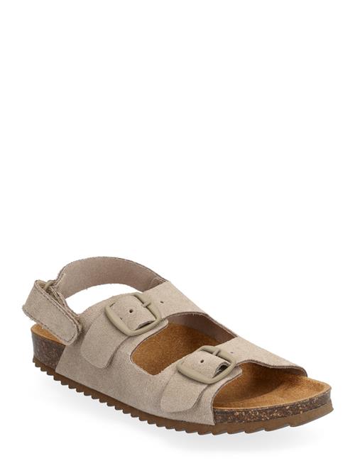 Mango Buckle Leather Sandals Mango Beige