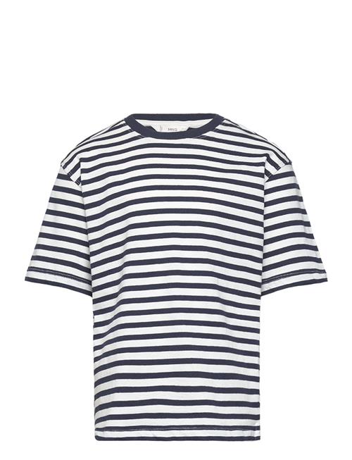 Se Mango Striped Cotton T-Shirt Mango Navy ved Booztlet