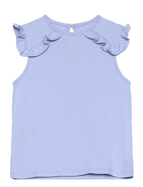 Frills Cotton T-Shirt Mango Blue