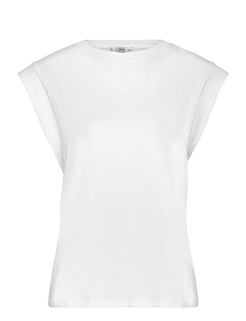 Mango Rounded Neck Cotton T-Shirt Mango White