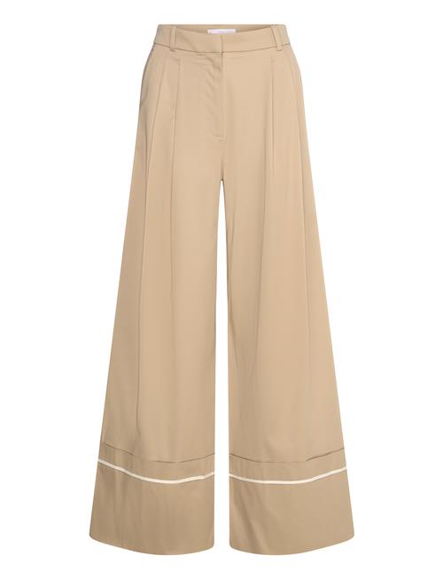 Cotton Pleated Trousers Mango Beige