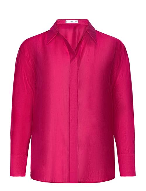 Mango Concealed Button Shirt Mango Red