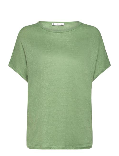 100 Linen T-Shirt Mango Green