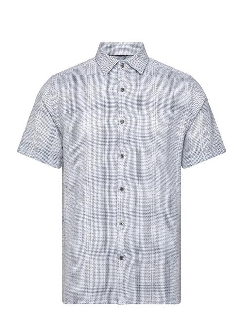 French Connection Barrow Dobby Ss Shirt French Connection Blue