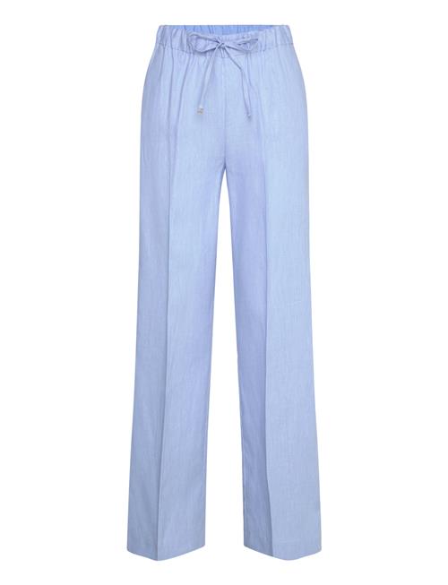 Mango Linen-Blend Elastic Waist Trousers Mango Blue