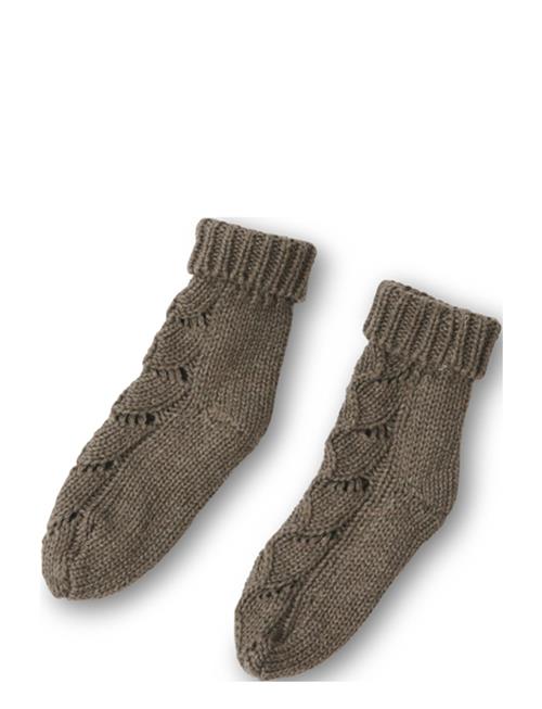 Ardette Knitted Pointelle Socks 25-28 That's Mine Brown