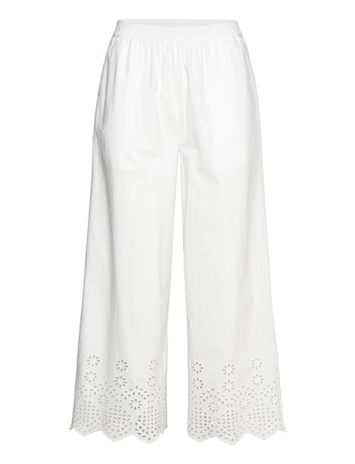 Se Rosemunde Cotton Trousers W/ Embroidery Rosemunde White ved Booztlet