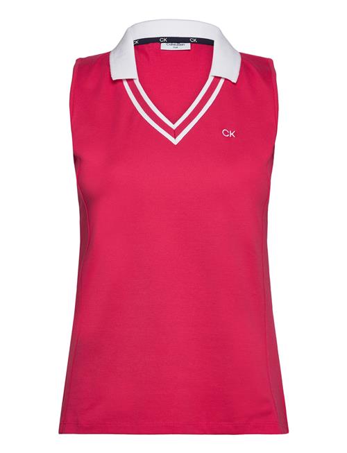 Se Calvin Klein Golf Delaware Sleeveless Polo Calvin Klein Golf Red ved Booztlet