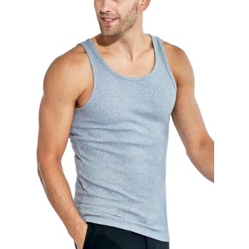 Se Bread & Boxers Bread and Boxers Ribbed Tank Top 2P Grå økologisk bomuld XX-Large Herre ved Timarco