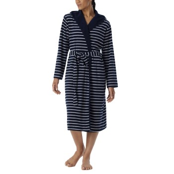 Se Schiesser Women Terry Bathrobe Marineblå Medium Dame ved Timarco