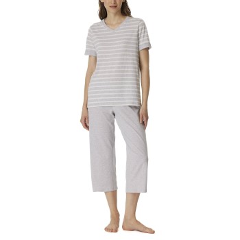 Se Schiesser Women Three Quarter Pyjamas Hvid/Grå bomuld 38 Dame ved Timarco