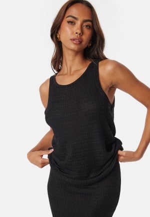 Se VILA Vimargot open O-Neck S/L knit top Black L ved Bubbleroom