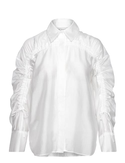 Se Malina Line Sheer Drawstring Detail Shirt Malina White ved Booztlet