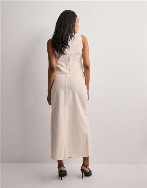 Selected Femme - Hvid - Slflexia Mw White Denim Column Skir