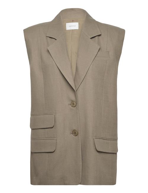 Se Birlygz Oz Linen Waistcoat Gestuz Grey ved Booztlet