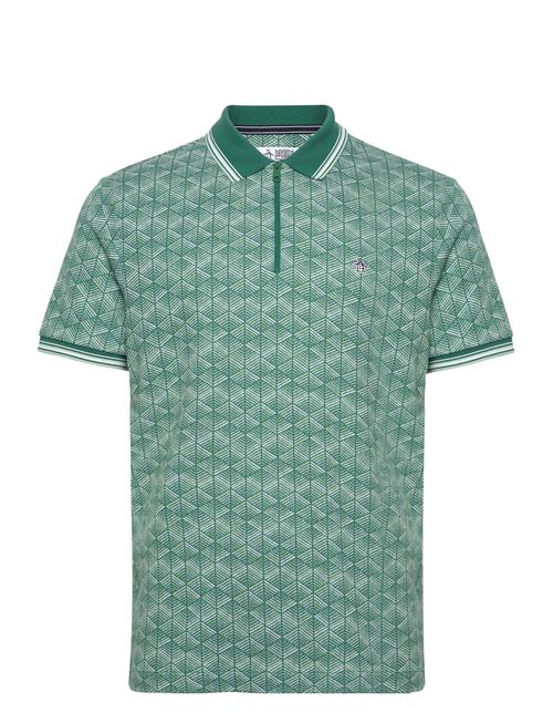 Se Original Penguin Aop Geo Jqrd 1/4 Zip Original Penguin Green ved Booztlet