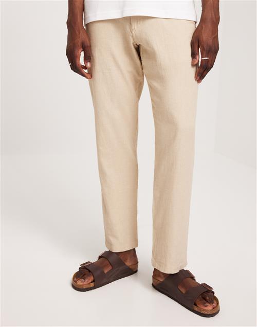 Selected Homme SLH196-Straight-Brody Linen Pant Ex Hørbukser Beige