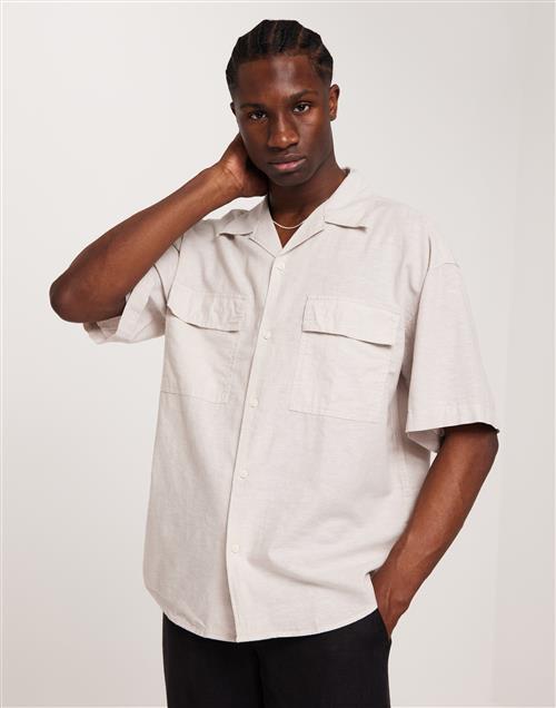 Jack & Jones Jorsummer Linen Blend Resort Shirt Kortærmede skjorter Crockery Melange