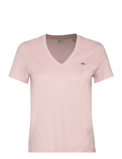 GANT Reg Shield Ss V-Neck T-Shirt GANT Pink