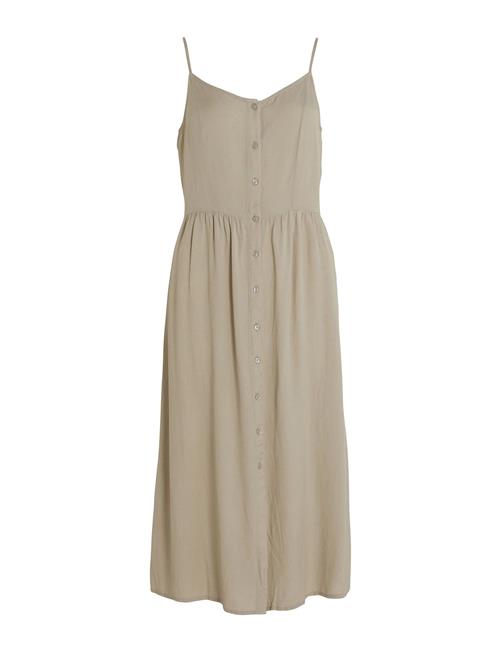 Vila Vipricil Strap Button Dress Vila Beige