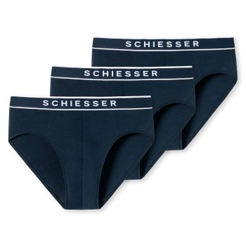 Schiesser 3P 95-5 Organic Cotton Rio Brief Marineblå bomuld Large Herre