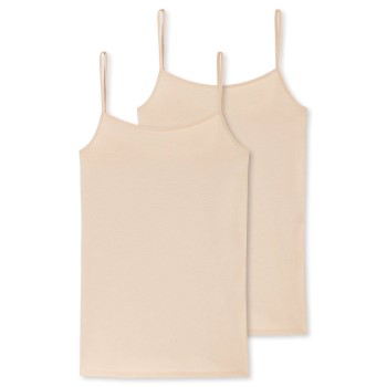 Se Schiesser 2P 95-5 Organic Cotton Spaghetti Top Beige økologisk bomuld 40 Dame ved Timarco