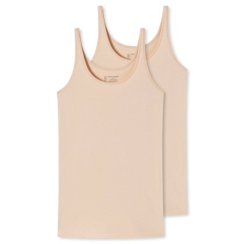 Schiesser 2P 95-5 Organic Tank Top Beige bomuld 40 Dame