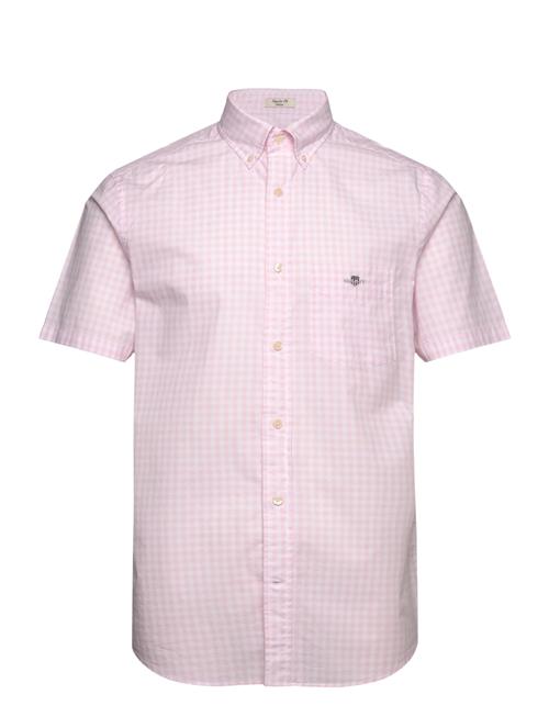 GANT Reg Poplin Gingham Ss Shirt GANT Pink