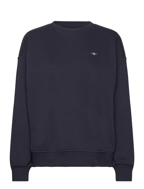 Se GANT Rel Shield C-Neck Sweat GANT Navy ved Booztlet