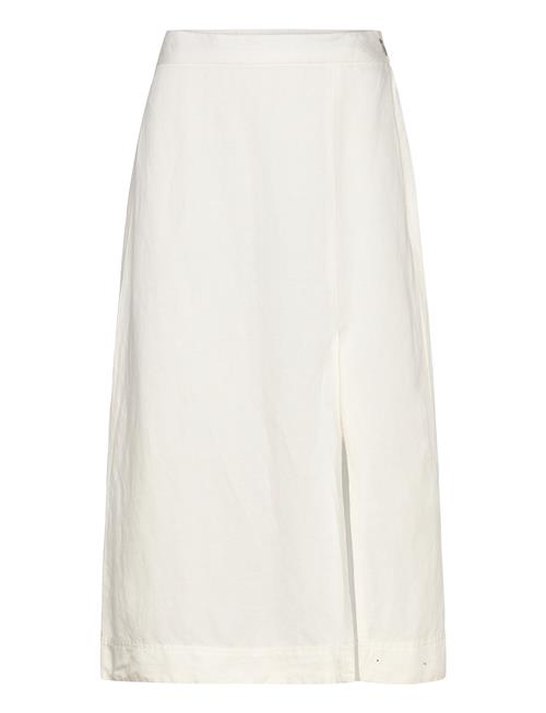 GANT Rel Midi Linen Blend Skirt GANT Cream