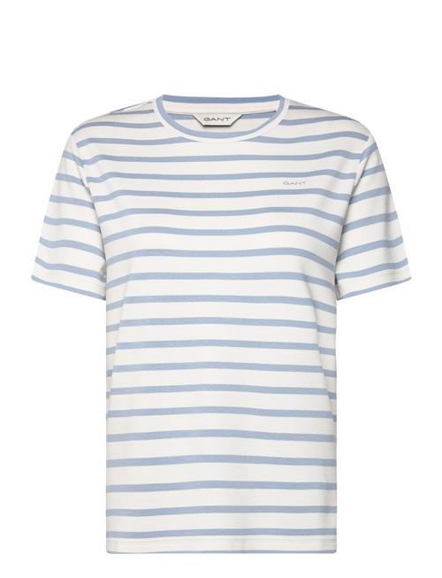 Se GANT Striped Ss T-Shirt GANT Blue ved Booztlet