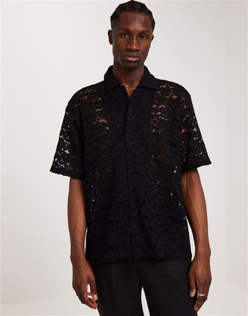 Woodbird WBBanks Lace Shirt Kortærmede skjorter Black