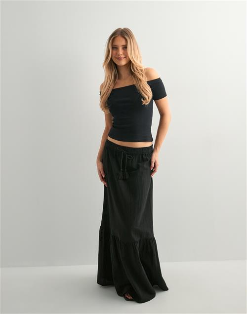 Vero Moda - Sort - Vmpretty Hw Maxi Skirt Wvn Ga Noos