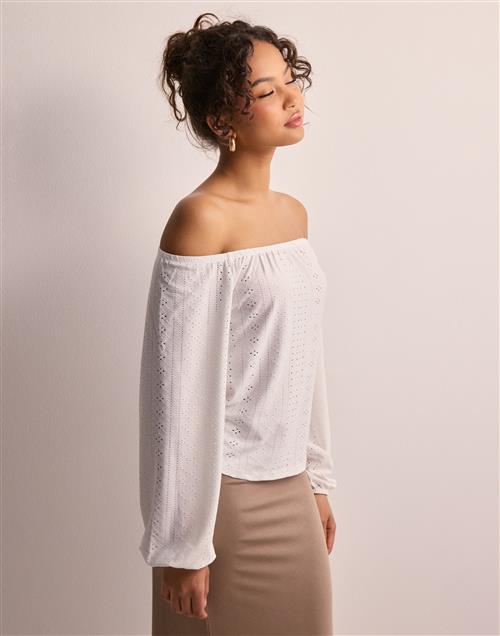 JDY - Hvid - Jdycathinka L/S Off Shoulder Top Jr