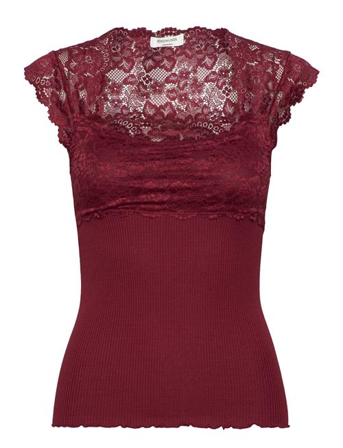 Se Rosemunde Silk Top W/ Lace Rosemunde Red ved Booztlet