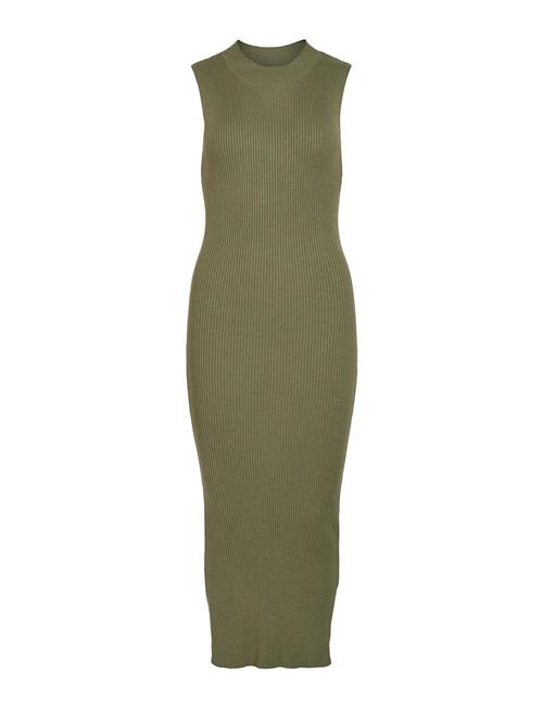 Vistylie High-Neck S/L Rib Knit Dress Vila Green