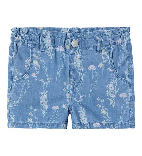 Name It Name It Shorts - NmfBella - Medium Blue Denim m. Blomster