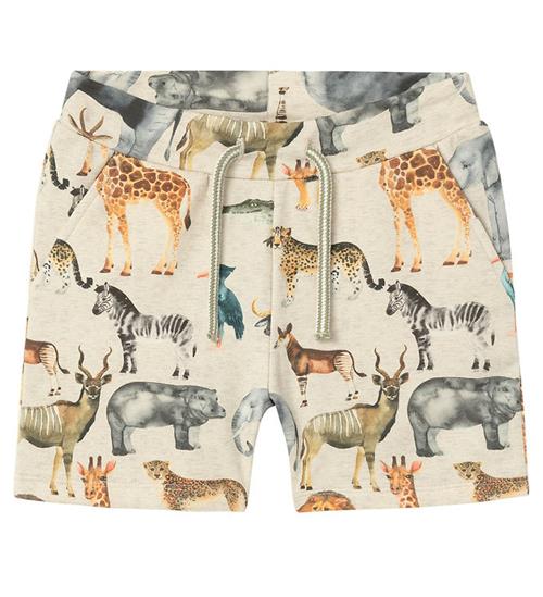 Se Name It Name It Sweatshorts - NmmJasen - Peyote Melange m. Dyr ved KidsWorld