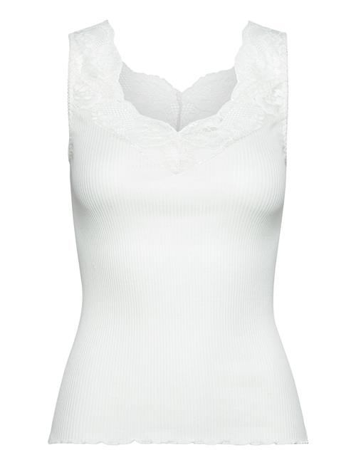 Se Rosemunde Silk Top W/ Lace Rosemunde White ved Booztlet