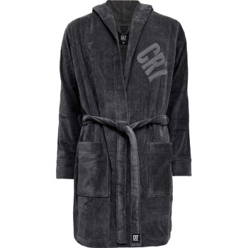 Se CR7 Cristiano Ronaldo Cotton Bathrobe Grå bomuld Small Herre ved Timarco