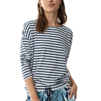 Se Mey Cyra Long Sleeve T-shirt Hvid/Marine Small Dame ved Timarco