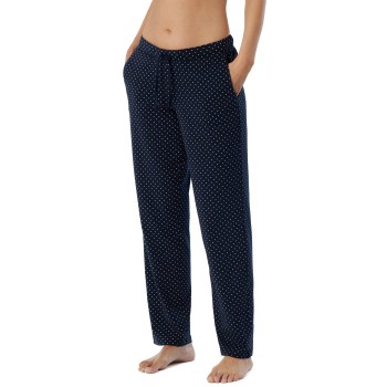 Schiesser Mix and Relax Jersey Long Lounge Pants Blå Mønster bomuld 46 Dame