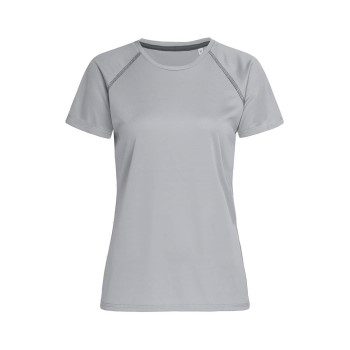 Stedman Active 140 Women Team Raglan Sølvgrå polyester Medium Dame