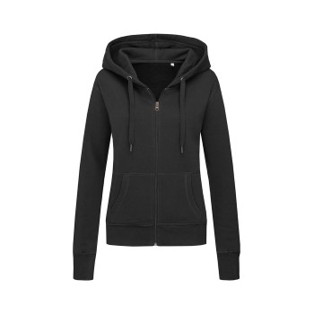 Stedman Active Hooded Sweatjacket For Women Sort Large Dame