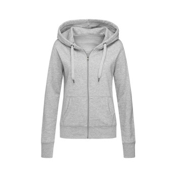 Stedman Active Hooded Sweatjacket For Women Gråmelerad Medium Dame